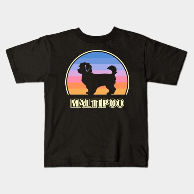 Maltipoo Vintage Sunset Dog Kids T-Shirt by millersye